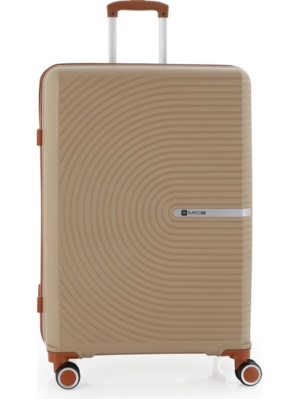 Mçs Pp Valiz V374 Şampanya/Kahve Büyük Boy