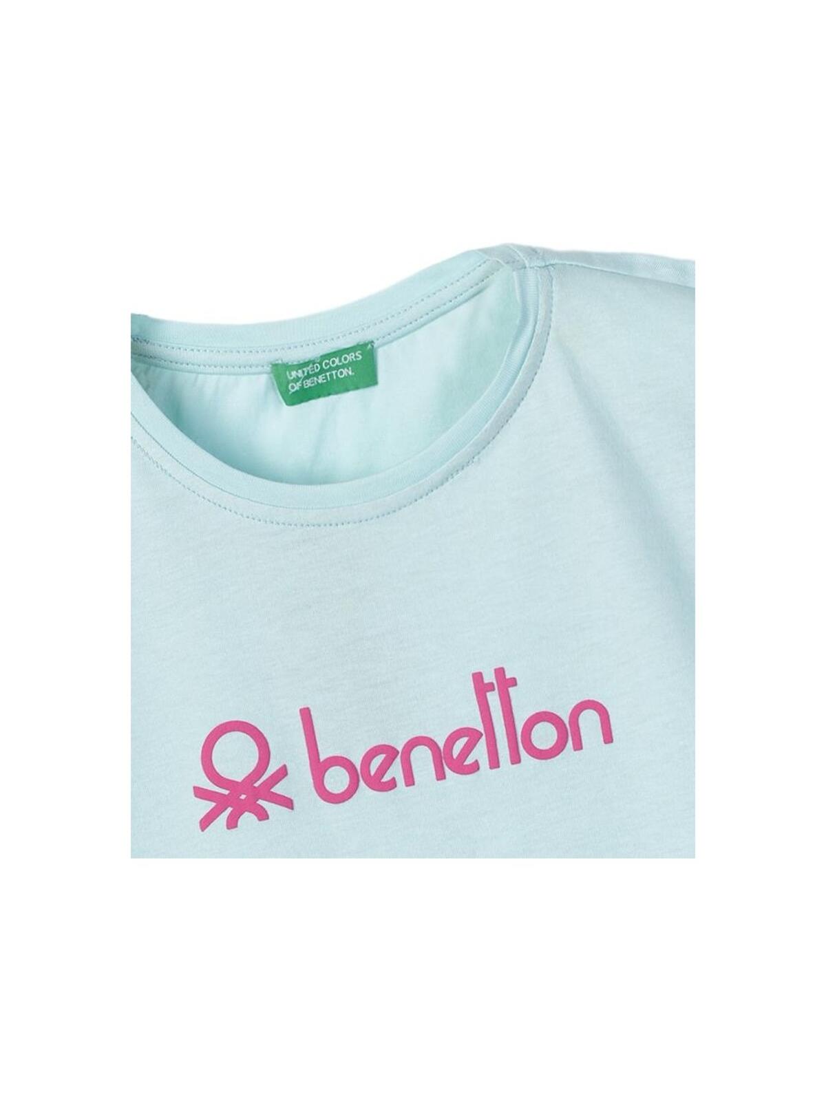 Benetton Tişört Kız Çocuk BNT-G21304 Mavi