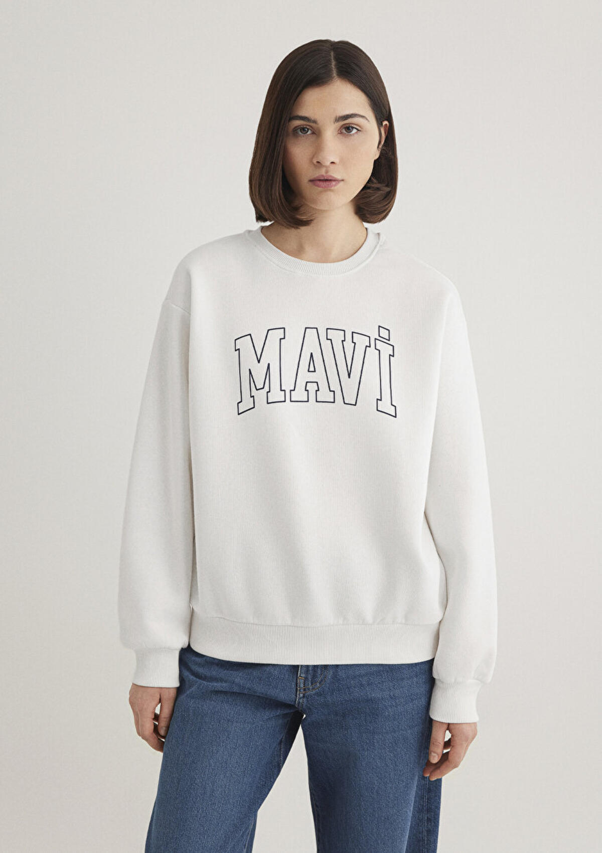 Mavi Sweatshirt M1611192-70057 Kırık Beyaz XS