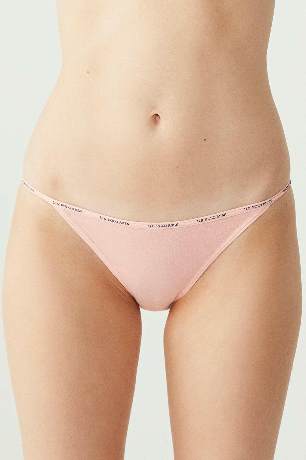 U.S Polo Assn. Kadın Tanga Slip 5Li 67000 Siyah-Ten-Beyaz-Somon-Kırmızı