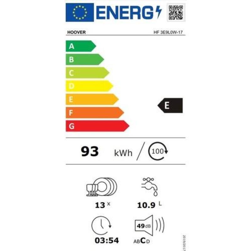 Hoover Bulaşık Makinesi HF 3E53E0W-17 5 Program Beyaz