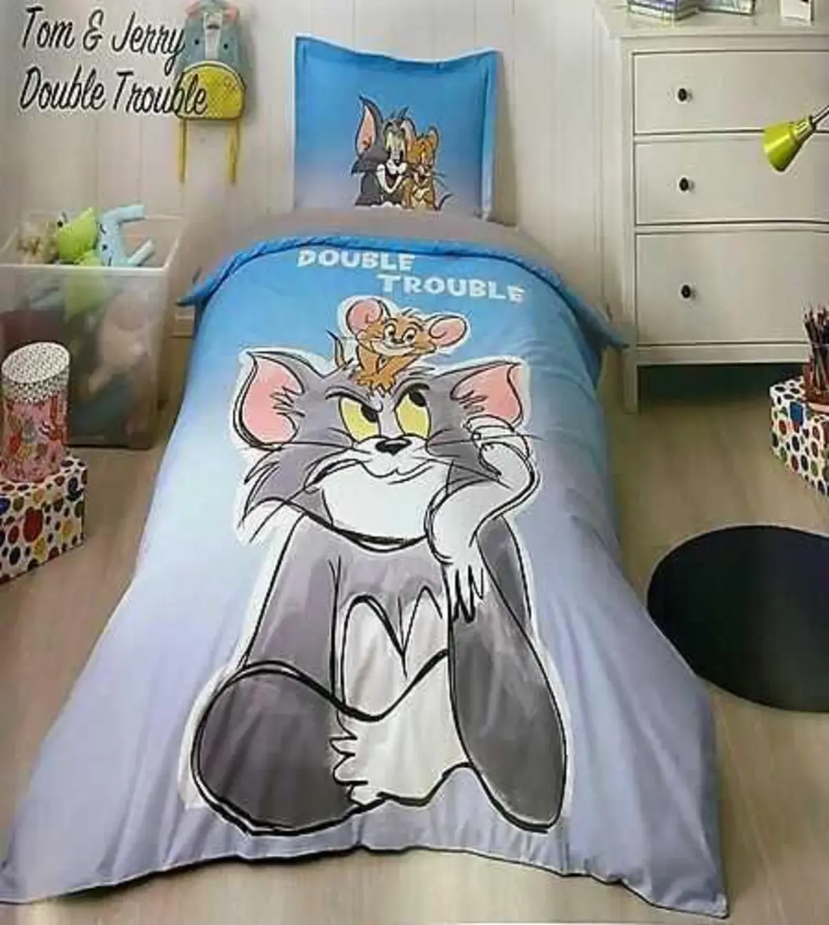 Özdilek Nevresim Takımı Tek Kişilik Lisanslı Tom&Jerry Double Trou Gri