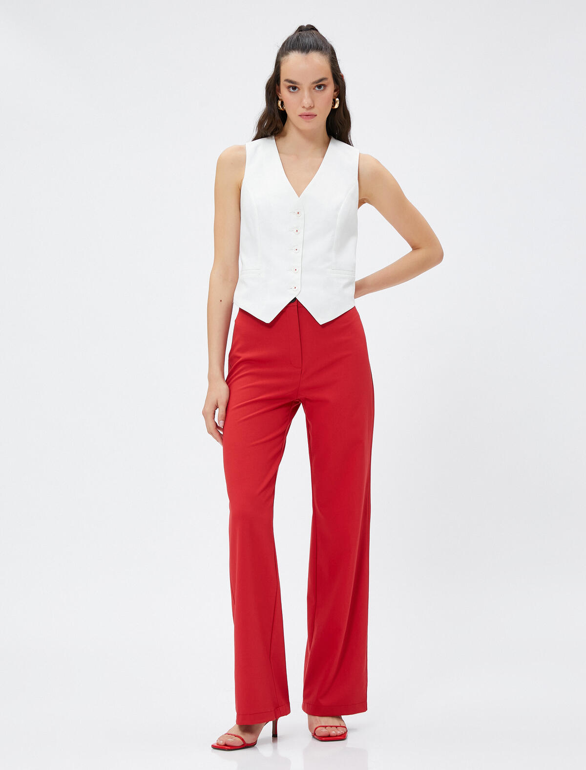 Koton Pantolon 3WAL40127IW Kırmızı