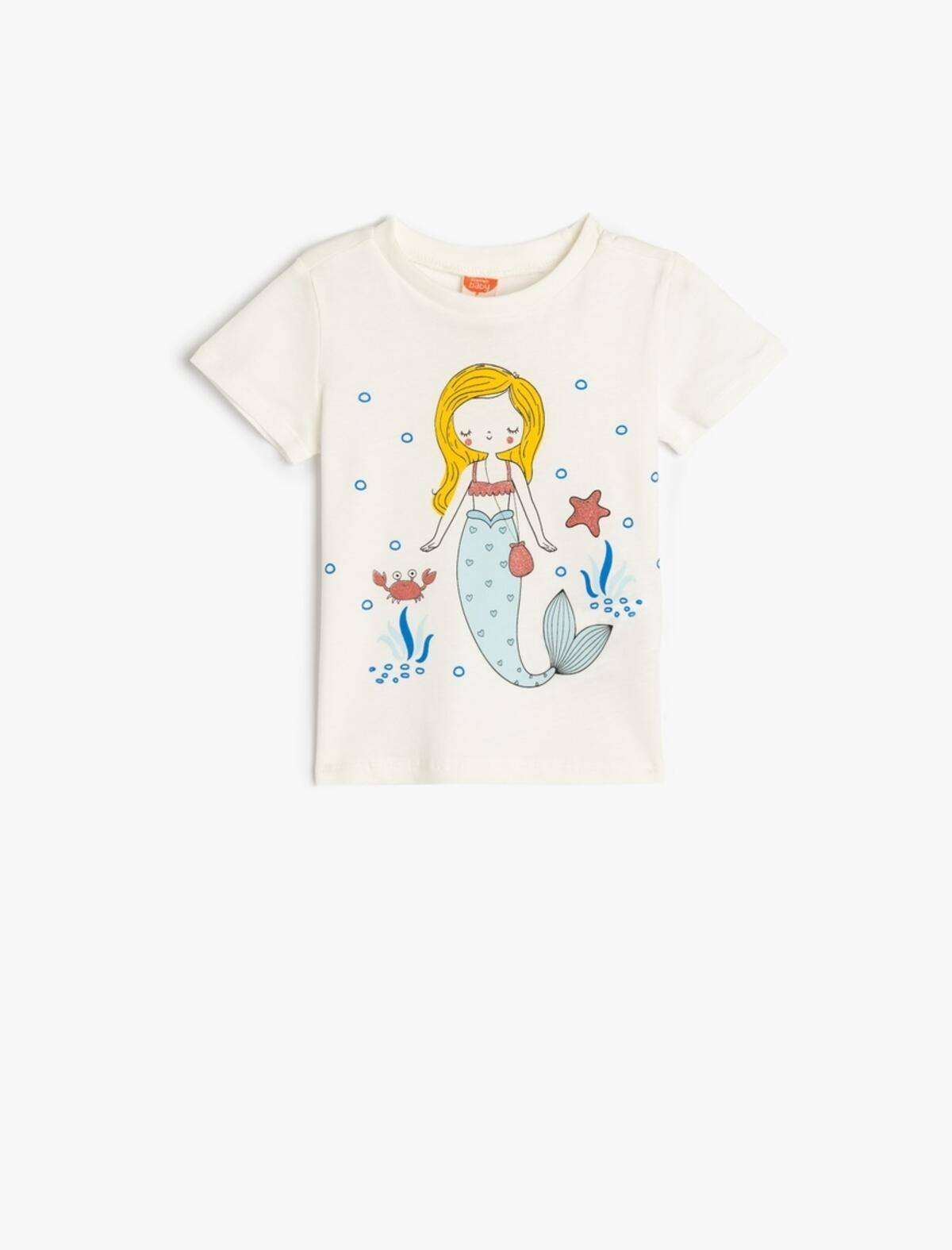 Koton Tişört Kız Bebek 5SMG10022AK Ekru