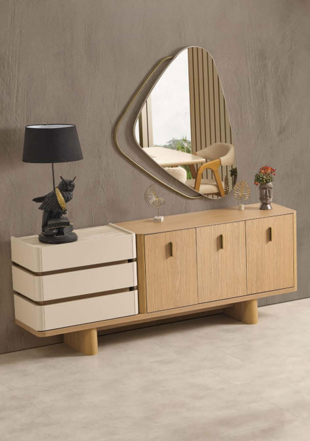 Lucente Konsol (Aynalı)Lotus