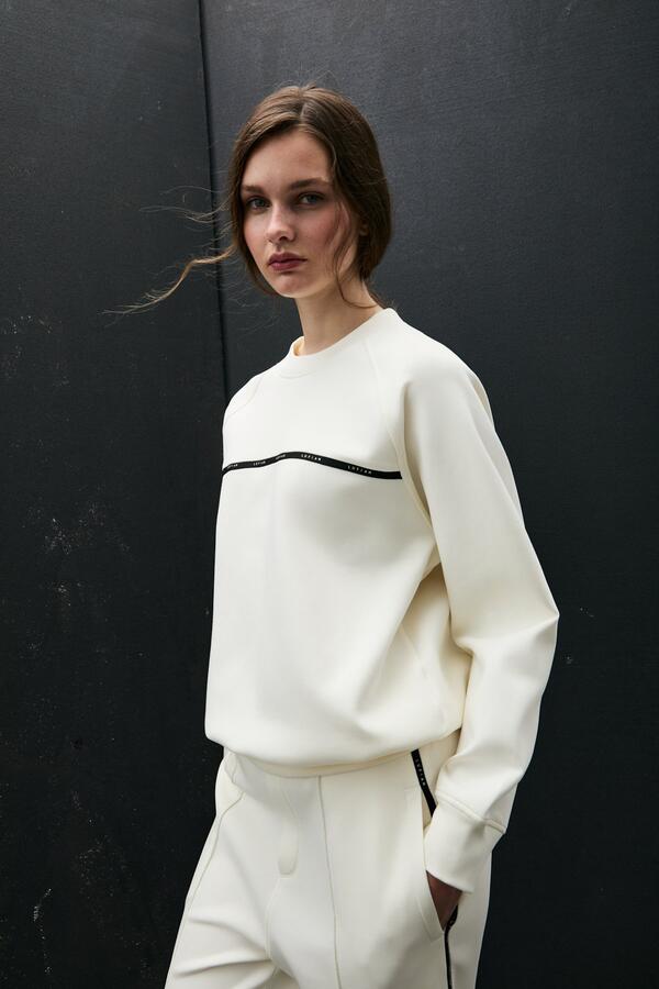 Lufıan Kadın Sweatshirt Angelına 122030019 Kırık Beyaz