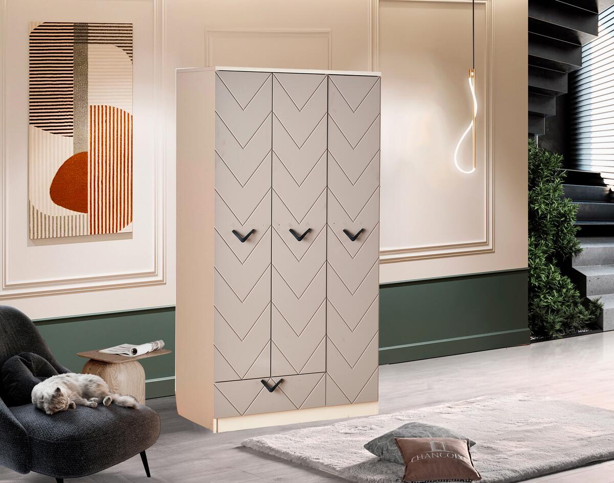 Chancolye Elbise Dolabı 3 Kapaklı Alaçatı