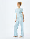 Koton Pijama Takımı 5SLK40065MK Mavi Desenli