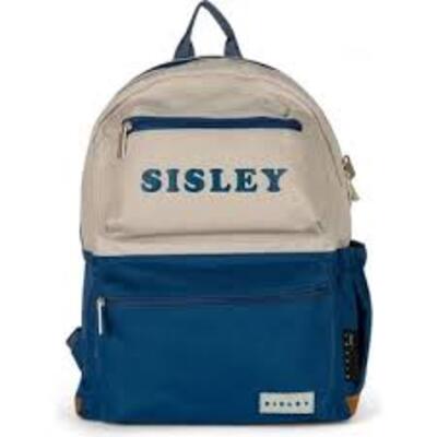 Sisley Çift Bölme Sırt Çantası 12910 Gri-Lacivert