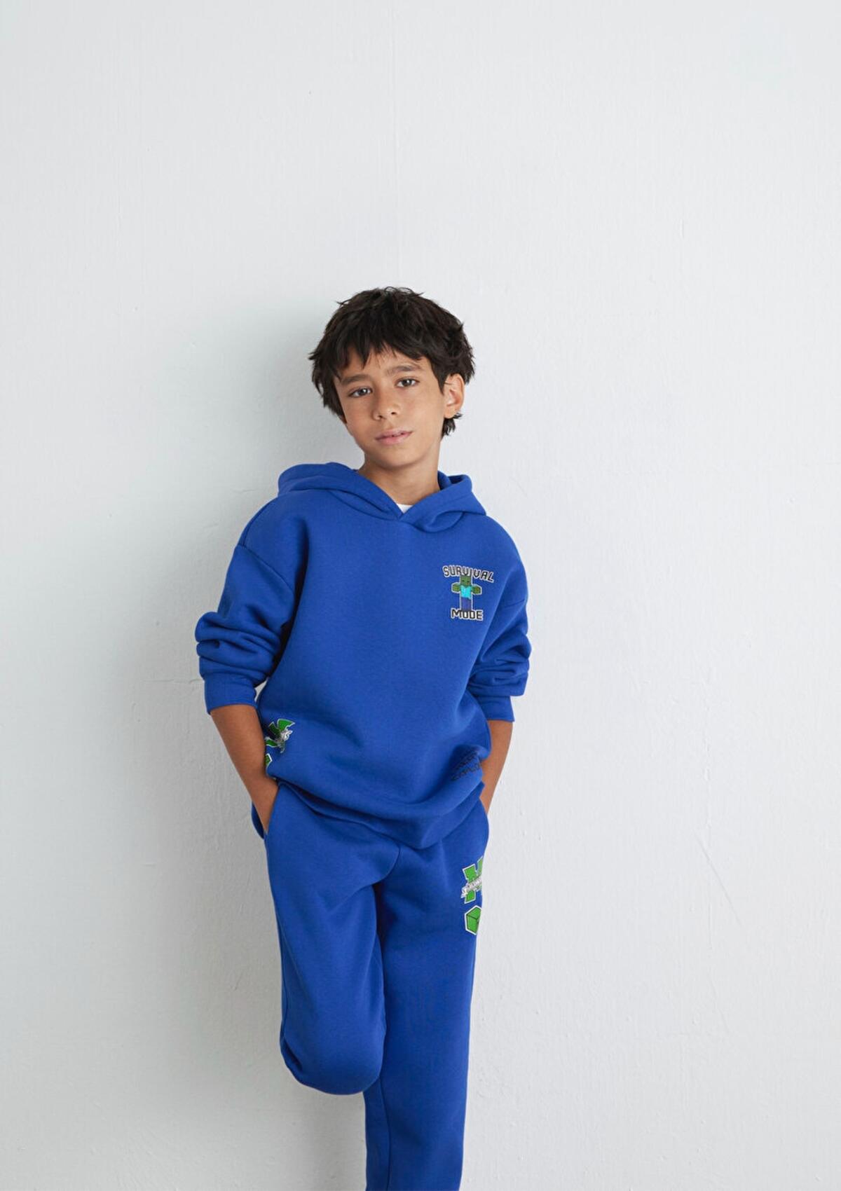 Mavi Sweatshirt Erkek Çocuk M6S10174-70896 Saks Mavi