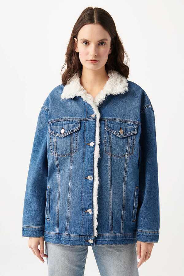 Mavi Ceket Sandy Mid Sherpa M110908-80666 Mavi
