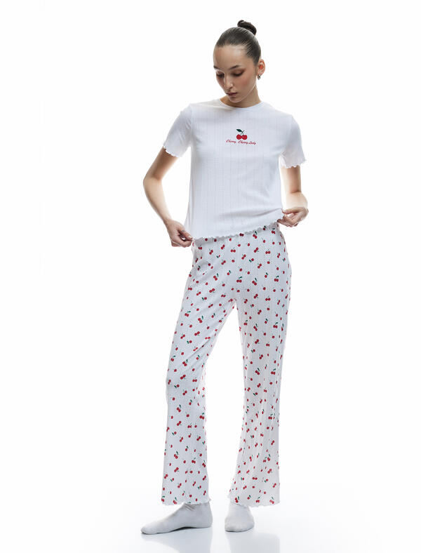 Koton Pijama Takımı 5SLK40137MK Kırmızı Desenli