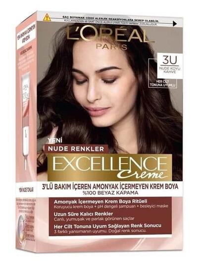 Excellence Saç Boyası No:3U Nude Koyu Kahve (Dy)