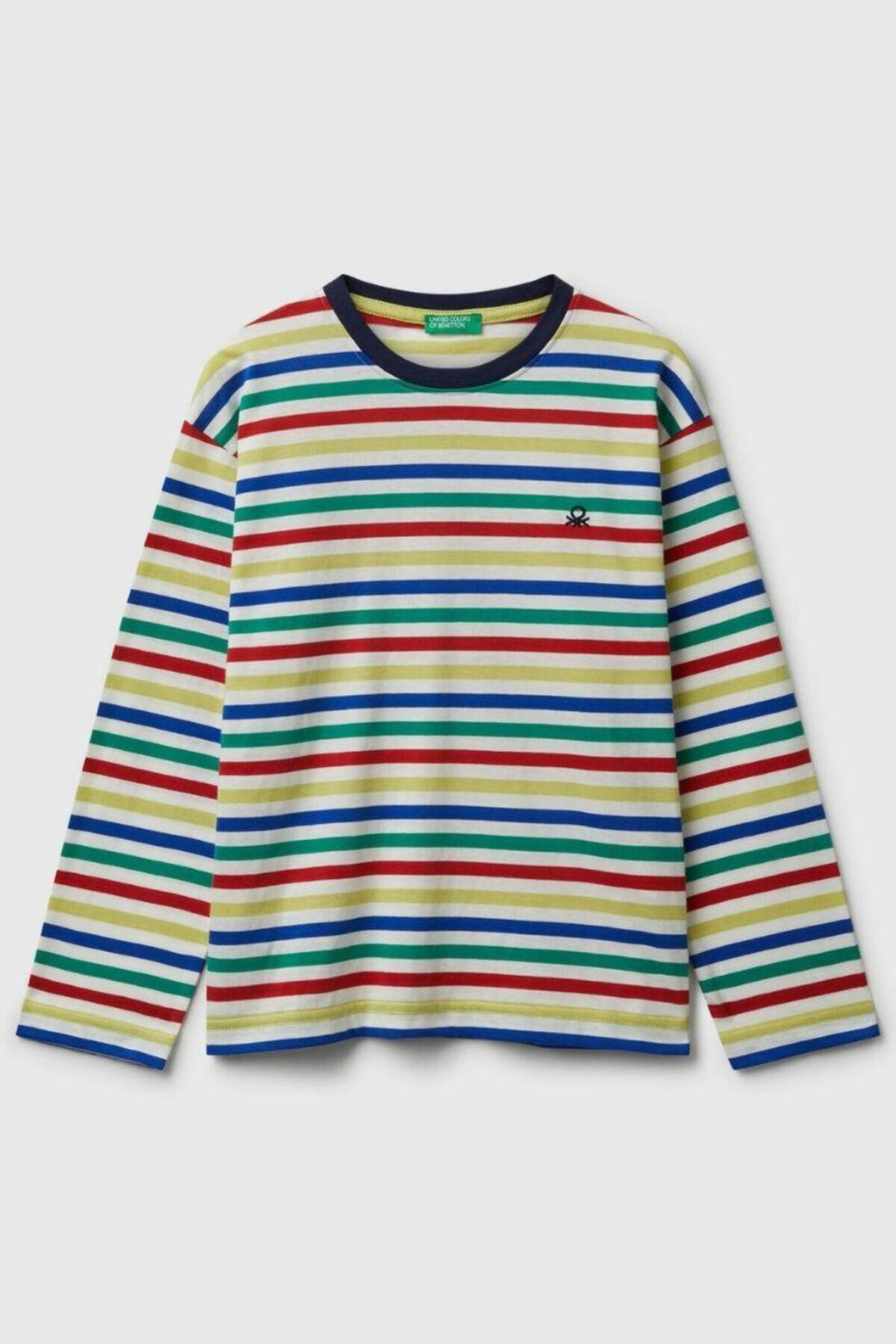Benetton Tişört Erkek Çocuk BNT-B 3FNLC10QB-25K Beyaz
