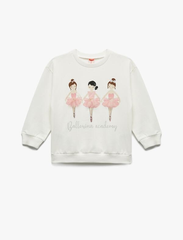 Koton Sweatshirt Kız Bebek 6WMG10004AK Beyaz