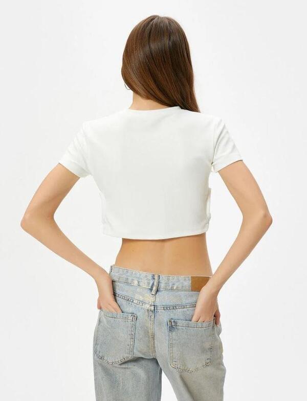 Koton Tişört 4SAL10023IK Ekru