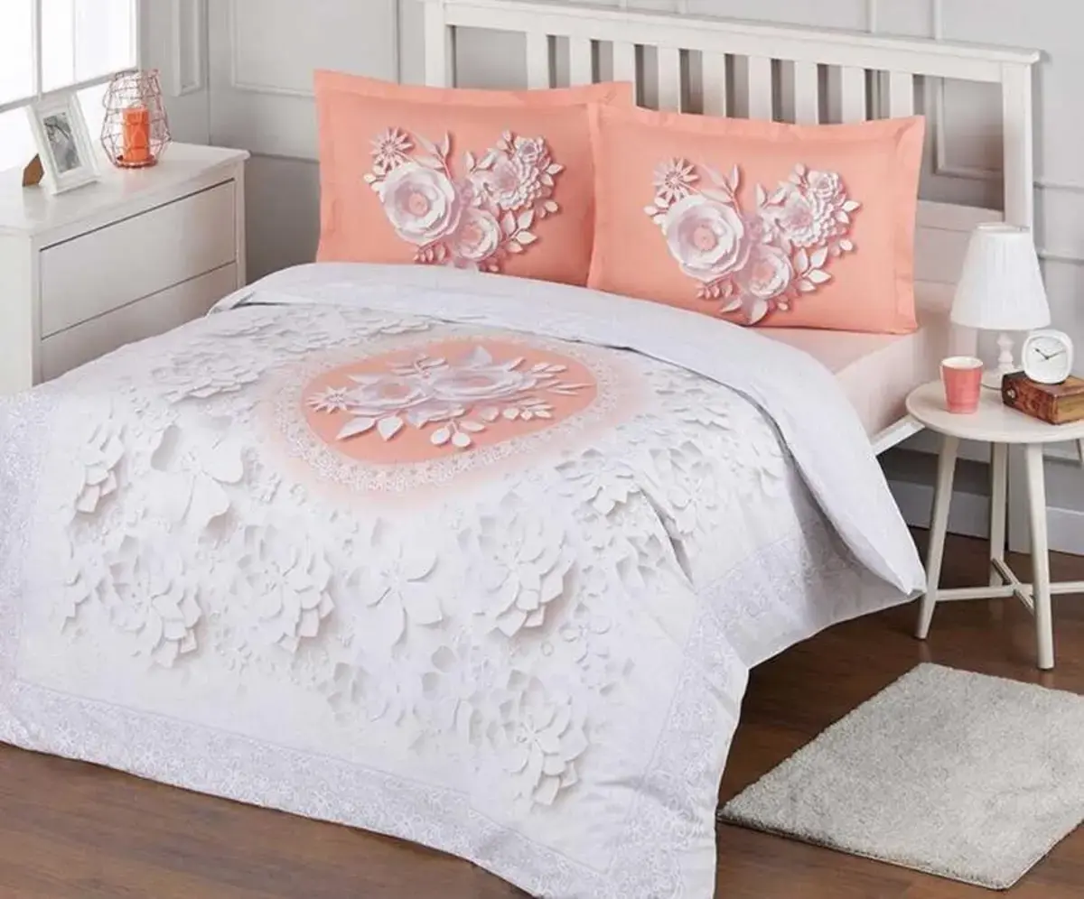 Özdilek Nevresim Takımı Tek Kişilik Ranforce Lively Roses Somon