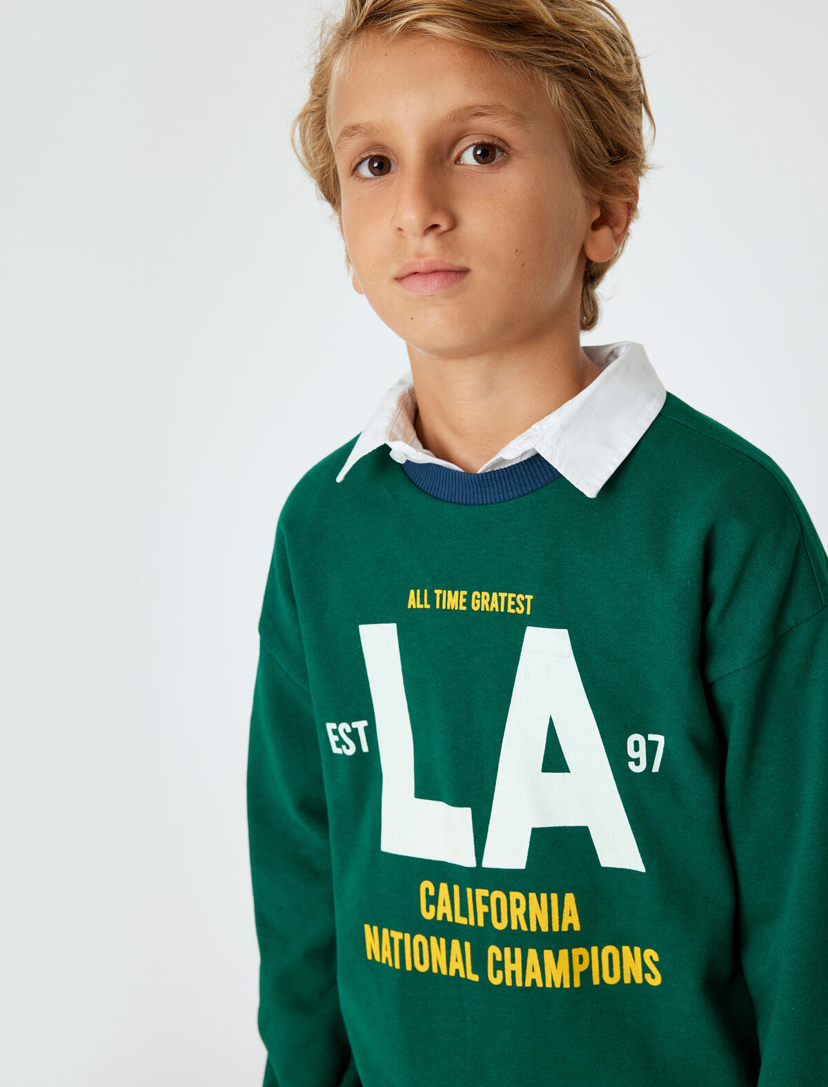 Koton Sweatshirt Erkek Çocuk 5WKB10208TK Yeşil