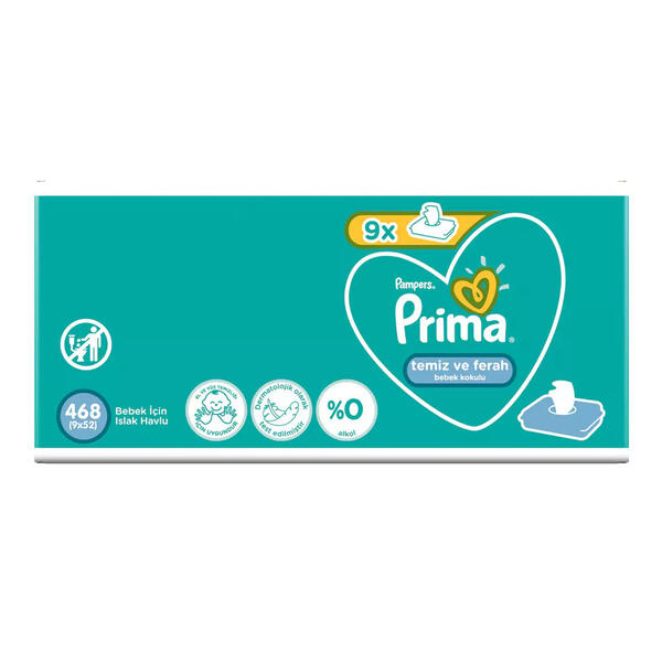 Prima Islak Havlu Fresh 9Lu 52 Yaprak