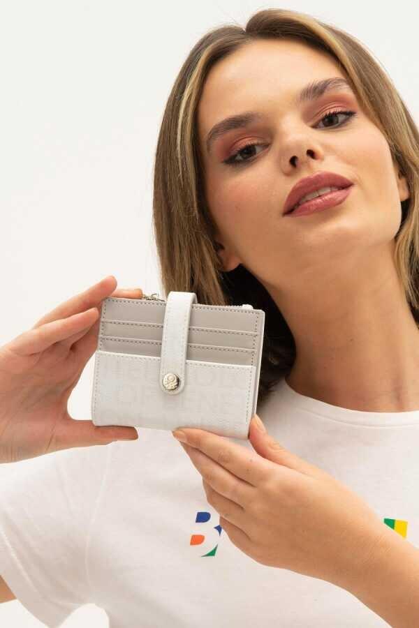 United Colors Of Benetton Kadın Cüzdan BNT_1309 Beyaz-A.Gri