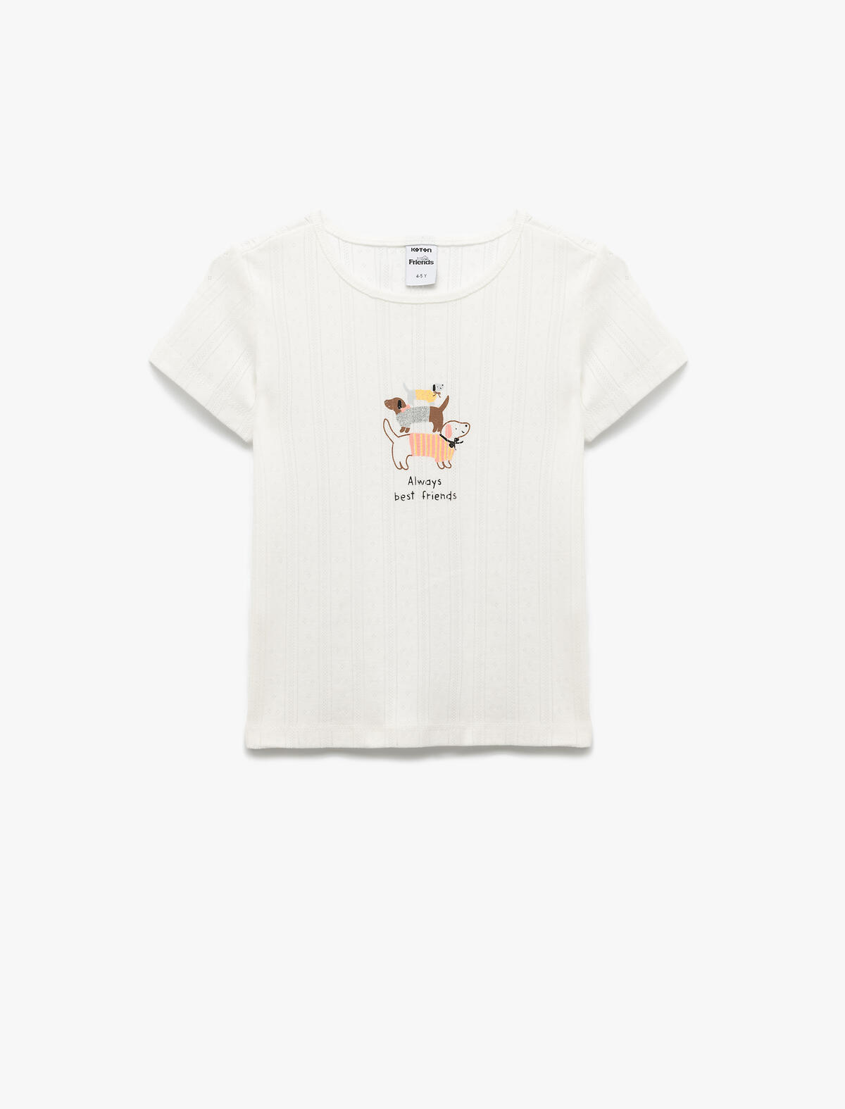 Koton Tişört Kız Bebek 5SMG10151AK Ekru