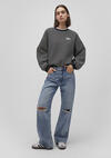 Mavi Sweatshirt M1S10100-85143 Siyah Çizgili