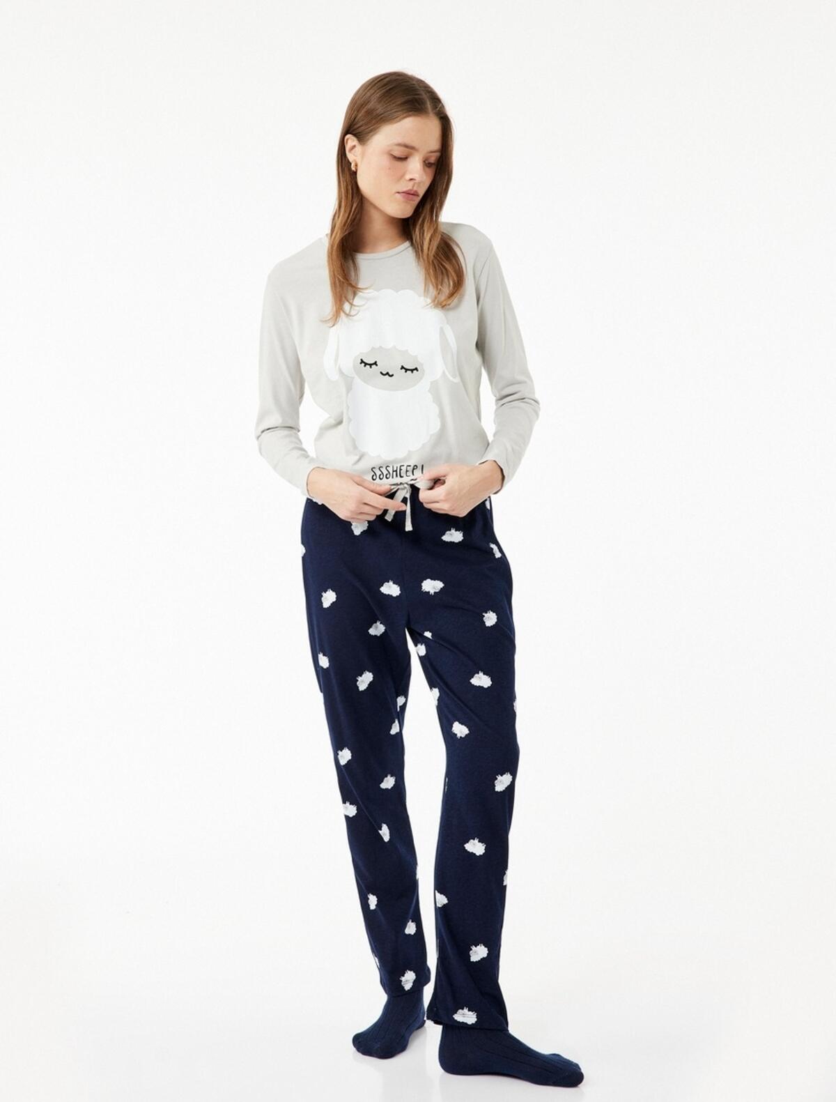 Koton Pijama Takımı 6WLK40096MK Gri