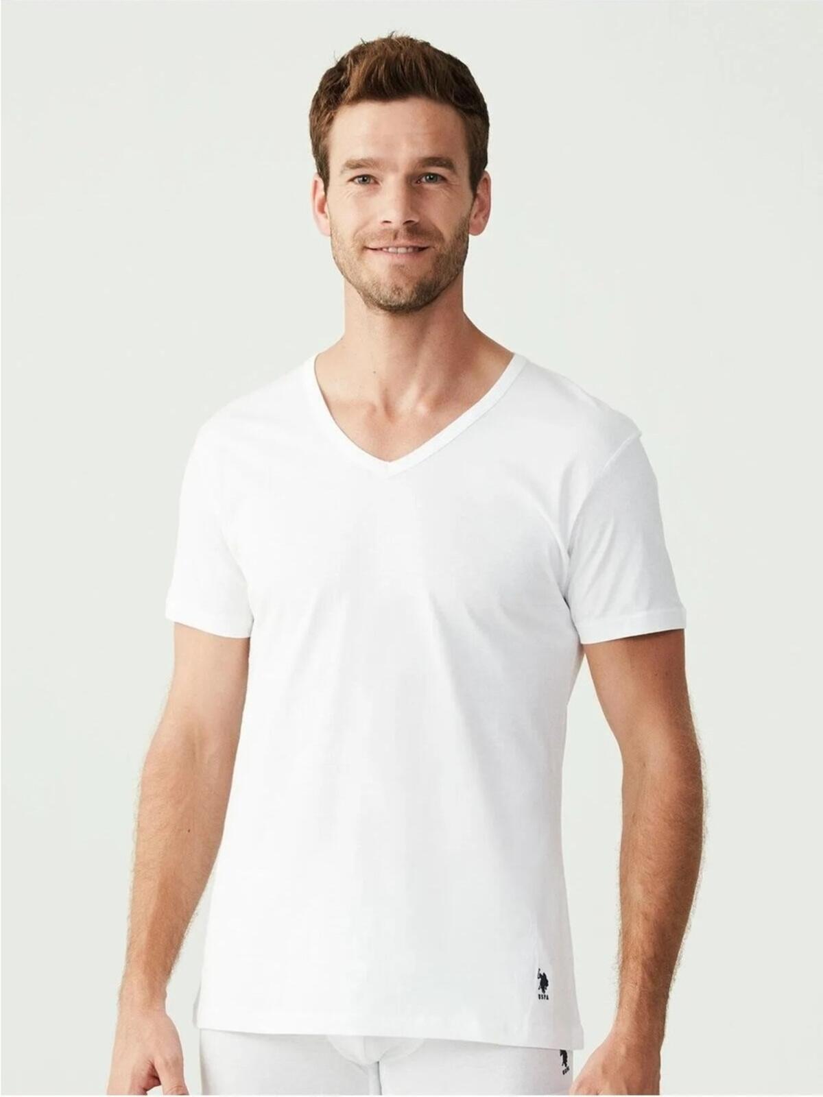 U.S Polo Assn. Erkek Tişört 2Li 80199 Beyaz