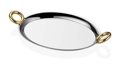 Arow Tepsi Oval Krom Kulplu Dc.Tr-4562