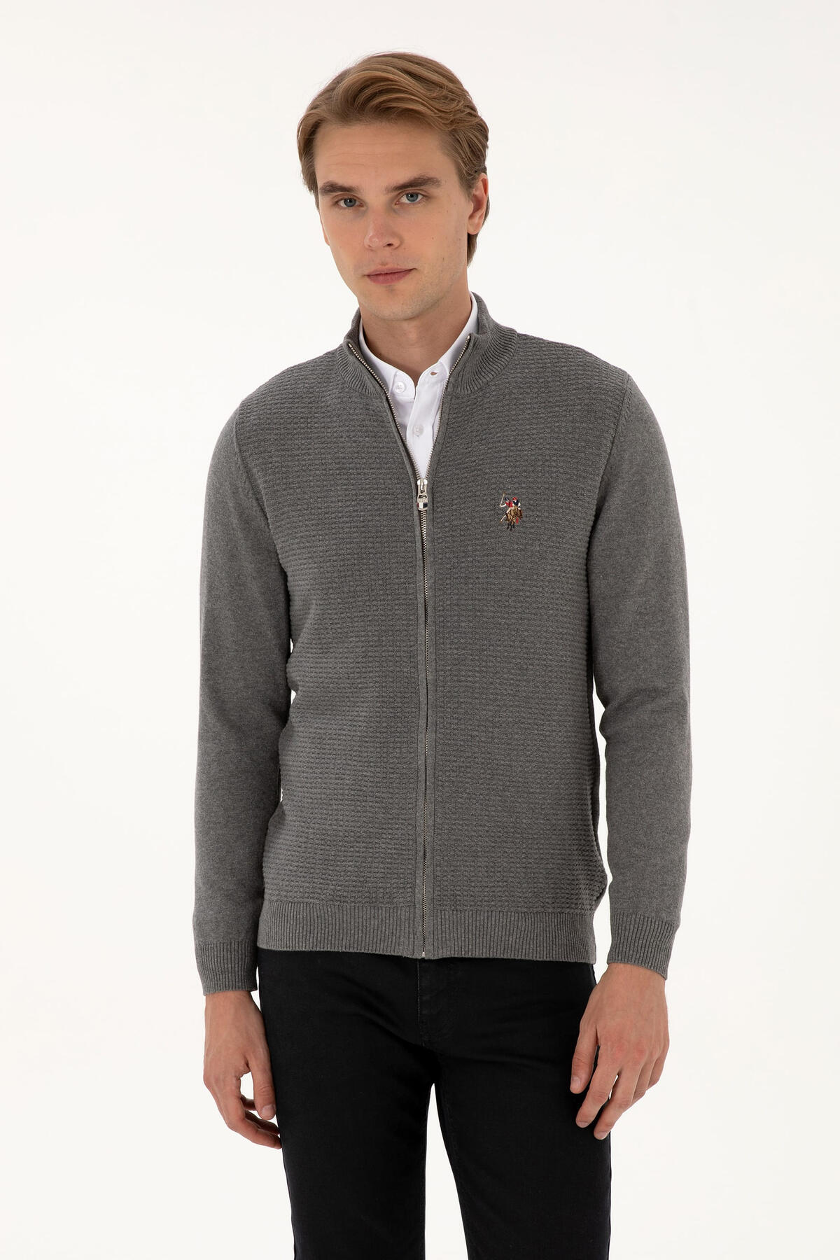 U.S Polo Assn. Hırka 2227188 G081SZ0TH Gri Melanj
