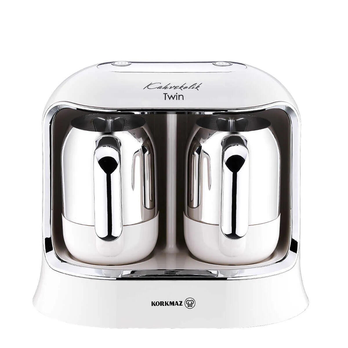 Korkmaz Kahve Makinesi Kahvekolik Twin A861-08 Vanilya/Krom