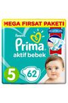 Prima Bez Aktif Bebek Mega Fırsat Paketi Junior 5 Beden 62Li