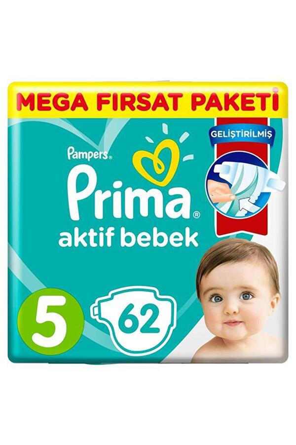 Prima Bez Aktif Bebek Mega Fırsat Paketi Junior 5 Beden 62Li