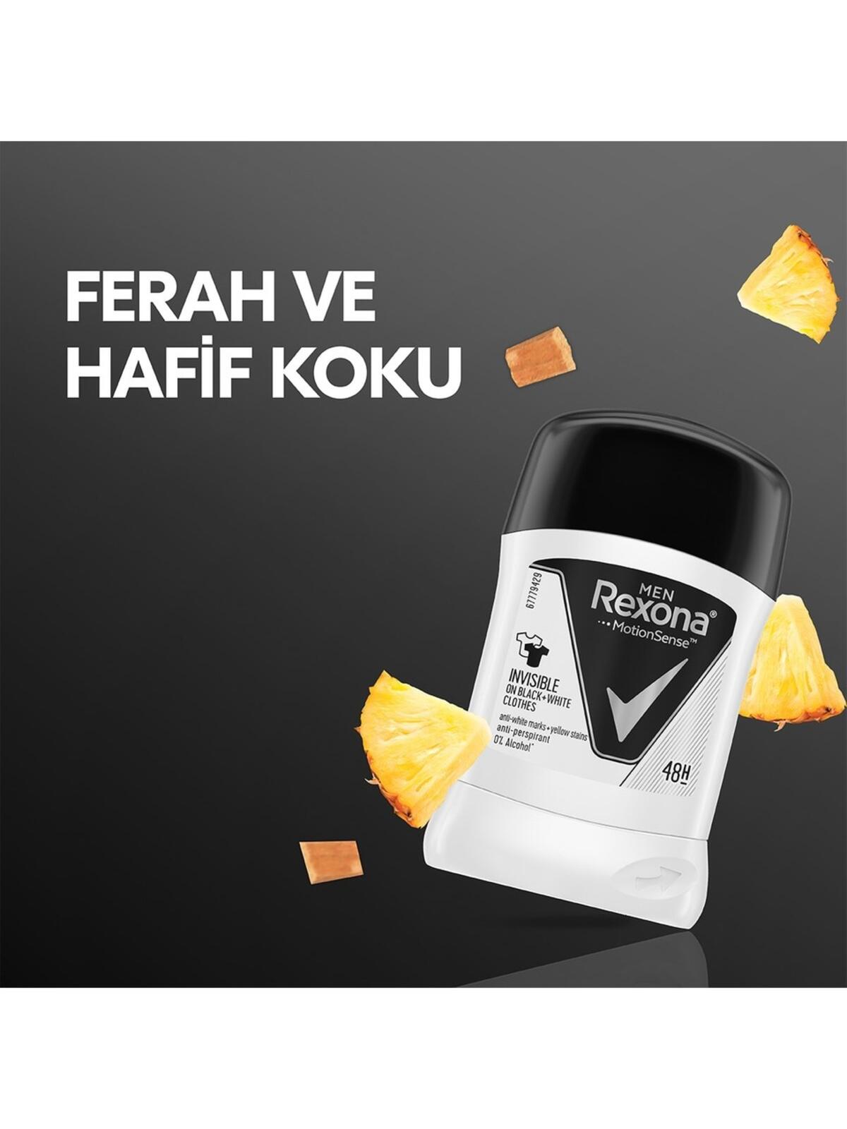 Rexona Erkek Stick Deodorant MotionSense İnvisible Black White 50Ml