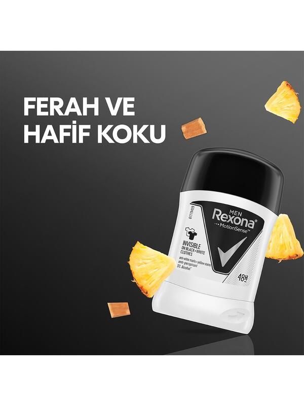Rexona Erkek Stick Deodorant MotionSense İnvisible Black White 50Ml