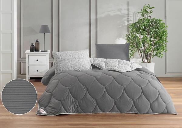 Mucize Uyku Seti Çift Kişilik Premıum Kadife Açık Gri