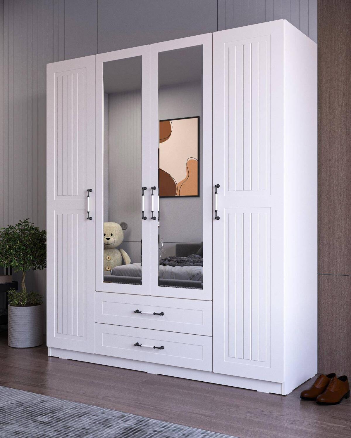 Chancolye Elbise Dolabı 4 Kapaklı Royal