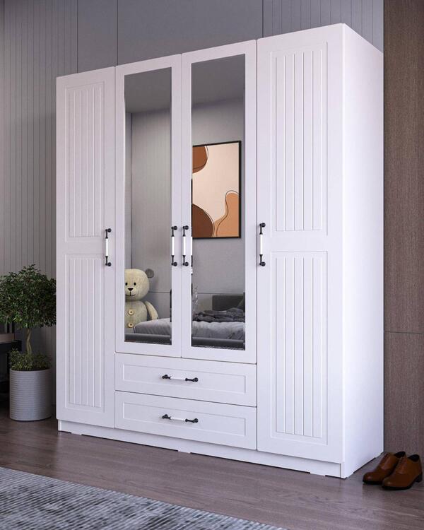 Chancolye Elbise Dolabı 4 Kapaklı Royal