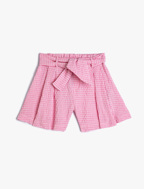 Koton Şort Kız Çocuk 4SKG40011AW Pembe Ekose