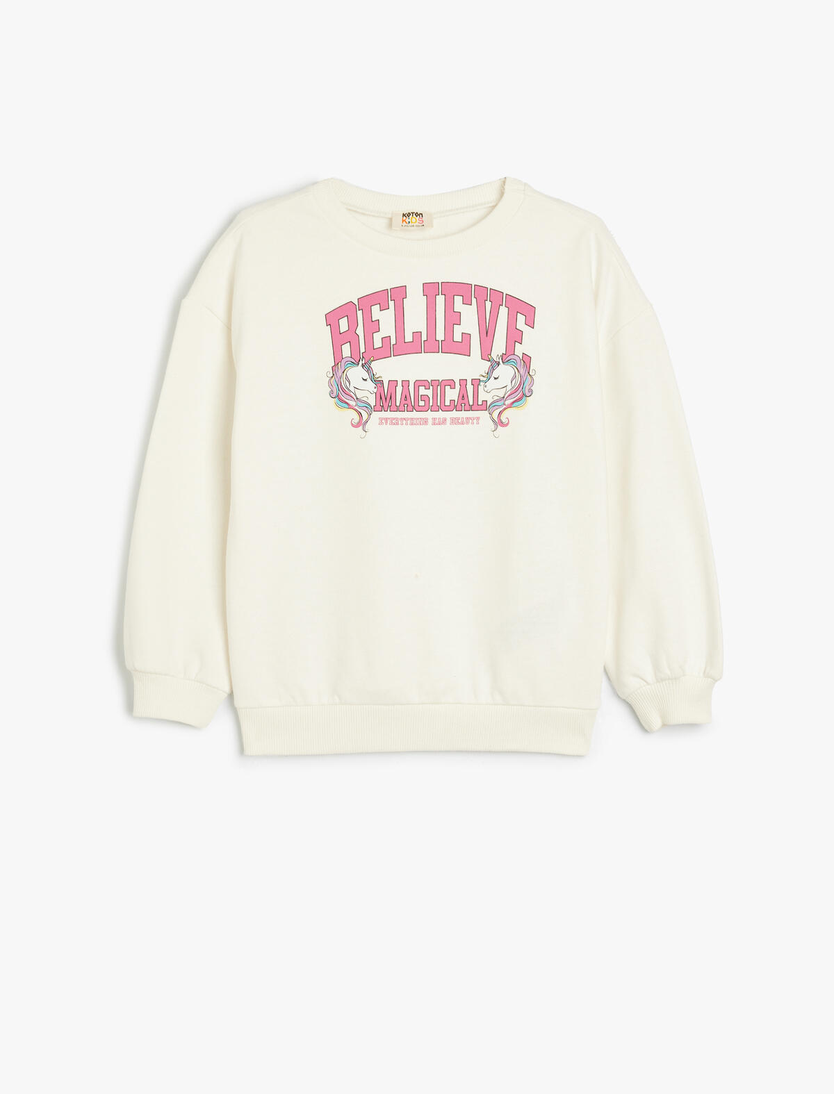 Koton Sweatshirt Kız Çocuk 5WKG10254AK Ekru
