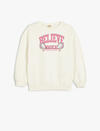 Koton Sweatshirt Kız Çocuk 5WKG10254AK Ekru