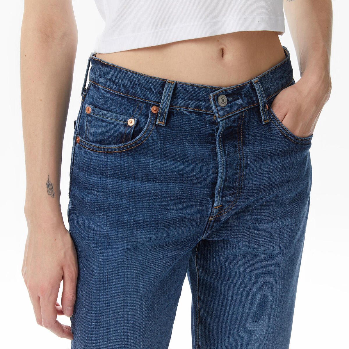 Levis Pantolon 501 Crop Local A7739-0032 Koyu İndigo