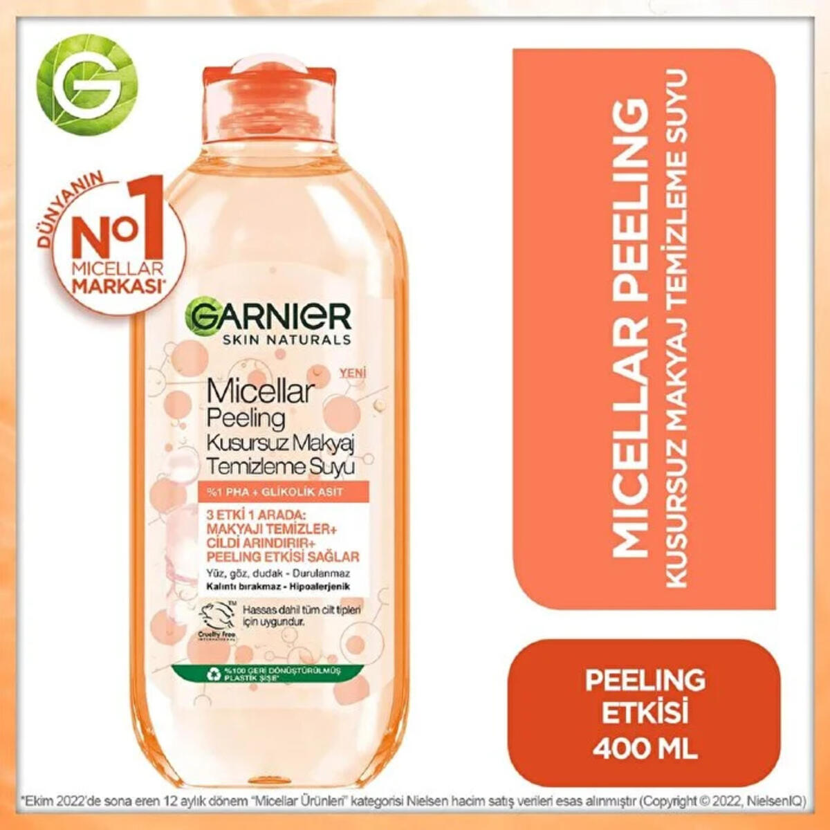 Garnier Makyaj Temizleme Suyu Micellar Peeling 400Ml