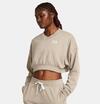 Under Armour Ua Rival Terry Os Crop Crw 1382738-204 Kahverengi