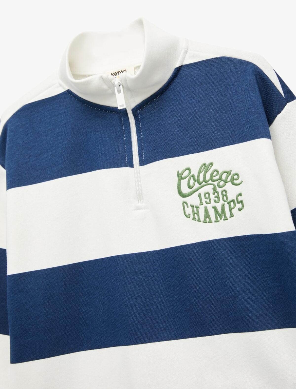 Koton Sweatshirt Erkek Çocuk 6WKB10178TK Ekru Çizgili