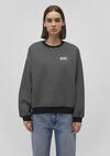 Mavi Sweatshirt M1S10100-85143 Siyah Çizgili