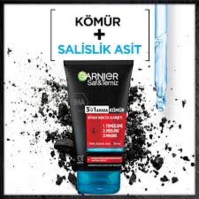 Garnier Peeling Maske Saf&Temiz Pure Aktif Kömür 150Ml (Dy)