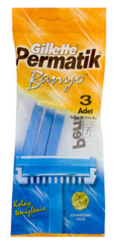 Gillette Traş Bıçağı Permatik Banyo 3Lü Poşet (Dy)