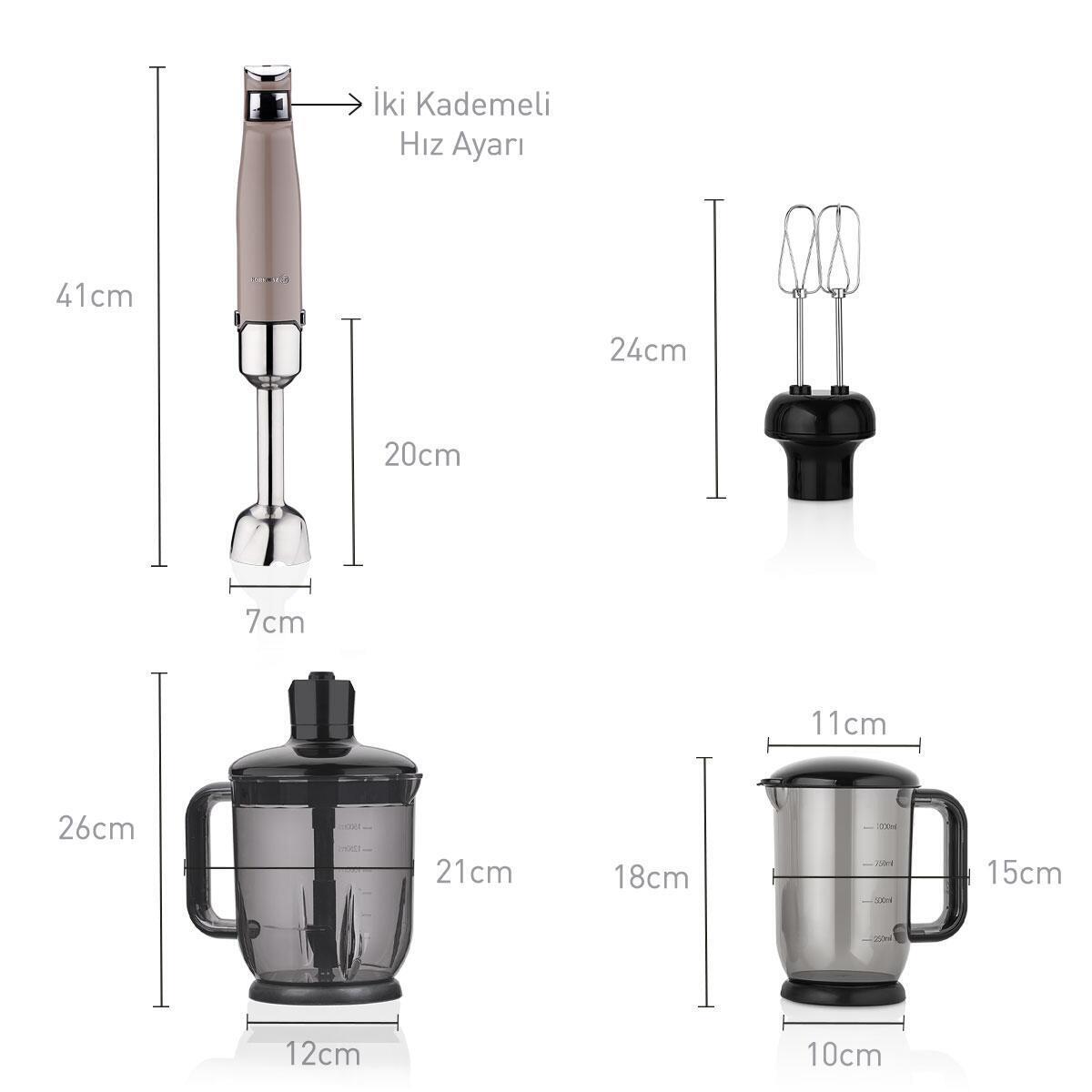 Korkmaz Blender Set Performix Mega A449-02 Bej