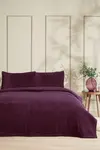 Özdilek Battaniye Seti Çift Kişilik Modern Line Piramit Mürdüm